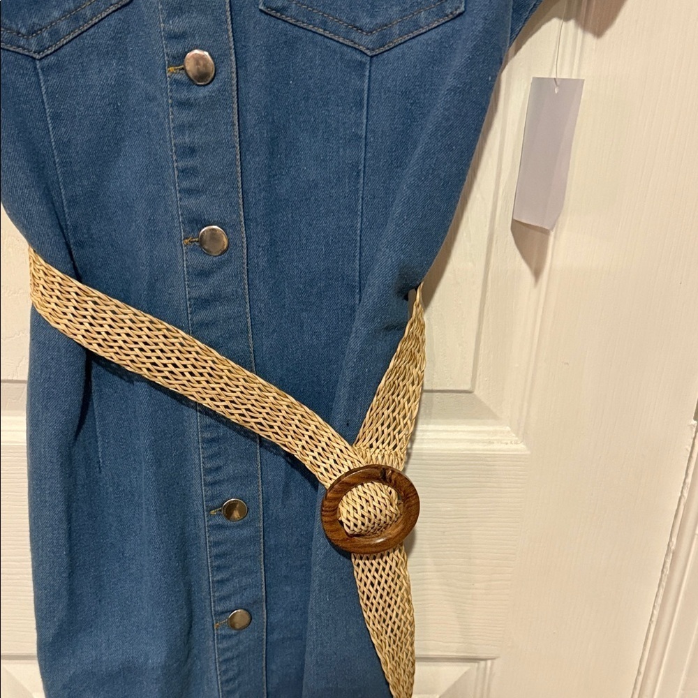 Stylish Blue Denim Mini Dress - Picture 4 of 7